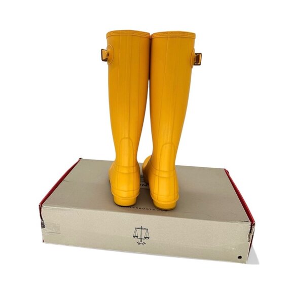 Hunter Original Tall Rain Boots Women’s 6 Yellow Waterproof Wellington Wellies - Picture 8 of 12